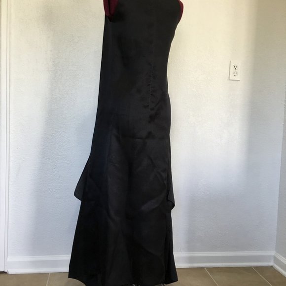 Avant Garde NOS YEOHLEE Satin Chiffon Art Deco Style Maxi Dress Evening Gown - Picture 5 of 7